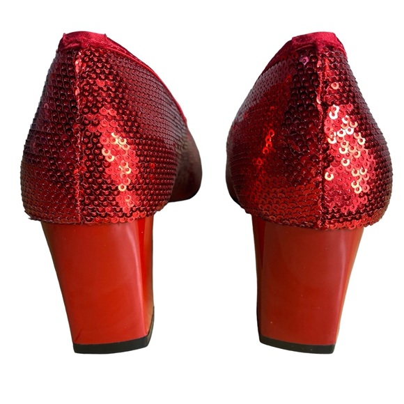 SOLD -- of Oz Dorothy's Ruby Red Slippers Shoes Cosplay Halloween LARGE 9-10 NEW - Picture 7 of 12